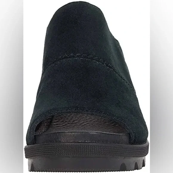 New Sorel Joanie II Slide Suede Leather Black Size 6 B Shoes Women - Picture 2 of 5